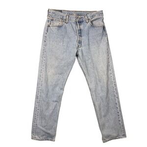 Vintage Levis 501 Original Jeans Mens 34x30 Light Wash Straight Denim Classic
